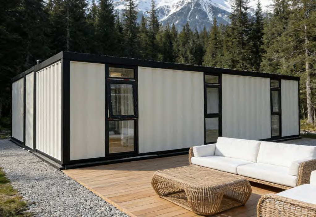 Double aile — 30 pieds, toit en pente — vue extérieure